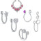 AceFun 14 Stück Falsch Ohrringe Fake Nasen Ohr Lippe Ringe Non Pierced Ohrringe Hoop Körperschmuck für Männer und Frauen, 3 Stile …