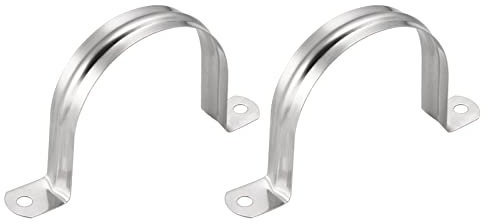 sourcing map Pipe Straps Clamp (70mm/2.76) 2pcs, 304 Stainless Steel U Tube Tension Clip Bracket - for Plumbing Pipeline Wire