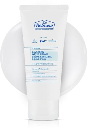 Dr. Belmeur Klärung aus Balancing Water Cream 80 ml, feuchtigkeitsspeisere leichte Gesichtsfeuchtigkeitscreme, optimales Öl-Wasser-Gleichgewicht sanfte Gesichtsfeuchtigkeitscreme