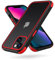 MobNano Ultra Thin Hybrid Clear iPhone 13 Mini Case. iPhone 12 Mini Case, Silicone Shockproof Bumper, Transparent hard Slim Back, 360 Full Body iPhone 13 12 mini Cover - Black/Red