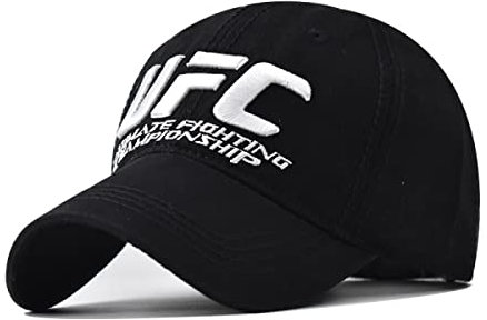 Baseball Cap Unisex U.F.C Baseball Mütze, Stickerei Washed Denim Trucker Cap-Black||1 Piece