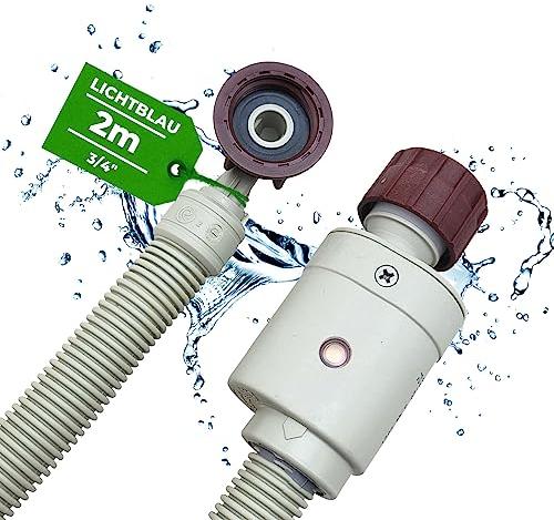 LICHTBLAU Aquastop Schlauch I 2,0m I Waschmaschine Sicherheitszulaufschlauch 2995 I MIT METALLGEWINDE I 3/4 Zoll für Geschirrspüler Aquastop-Sicherheitsventil VDE-Zertifizierung