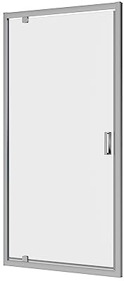 Box Doccia Nicchia 100 cm Mod. Apulia Apertura A Battente Vetro Temperato 6mm Trasparente Profili in Alluminio Cromato Flat Design Maniglia in Abs Cromato