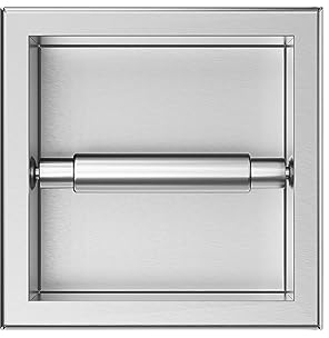BALNEO Porta Carta Igienica in Acciaio Inox, 17,3x17,3x8,6cm, Installazione Ad Incasso, Dispenser Carta Porta Carta Igienica per Bagno, Installazione a Parete Wall-Box Paper 1 INOX