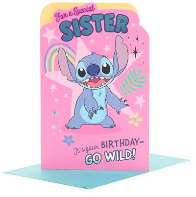 UK Greetings Disney Geburtstagskarte für Schwester – Stich-Design