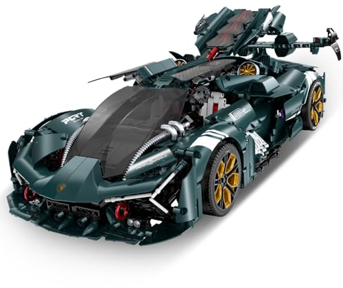 MISINI M6109 Super Car Klemmbausteine Kit, 1:8 Skala Baustein Sportwagen Kartenblock, 3466 Stücke MOC Rennsport Baustein Modell, Spielzeug Geschenke für Jungen und Mädchen