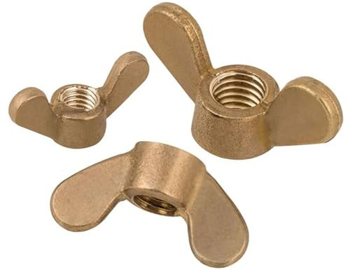LOEASE Flügelmuttern 5/10 Stück M3 M4 M5 M6 M8 M10 M12 Kupfer Flügelmutter Messing Schmetterlingsmutter handfester Schraubverschluss (Color : 5pcs, Size : M8)