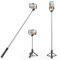 H.May Perche Selfie Trepied, Selfie Stick Trépied pour Téléphone avec Télécommande Détachable pour Voyages, Vlogs et Photos Compatible avec iPhone, Samsung, Huawei, Noir