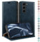 HUOUH für Samsung Galaxy S23 Hülle mit RFID Schutzhülle aus Lederhülle Handyhülle,360 Grad Schutz Case,Kartenfach Leder ständer Handy hülle für Samsung S23 Klapphülle Wallet Cover Dunkelblau
