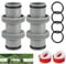 FUFRE 2 Stück Pool Schlauchverbinder 38mm, 2 Wege Poolschlauch 38mm Verbinder, 38mm Poolschlauch Adapter für Intex Bestway Coleman, Pool Anschlussset 38mm für Poolschläuche, Schlauchverbinder 38mm