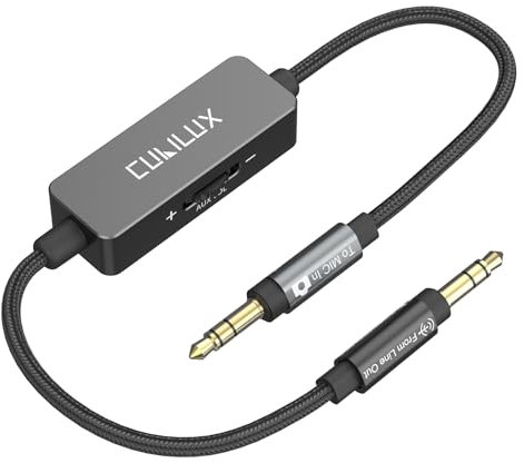 Cubilux 3.5mm Line Level to Microphone Level Attenuator Cable, 1/8-Inch TRS Line Out to MIC in Attenuation Cord for DSLR Camera Camcorder Recorder, 1 Feet