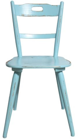 Shabby Küchenstuhl Holzstuhl Stuhl türkis blau 60er Jahre Landhaus Vintage Shabby Chic Möbel