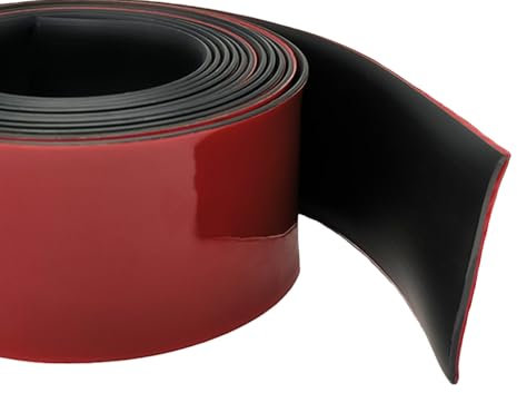 Baguette de fenêtre - Largeur : 50 mm - Plate, profilée, moulure en plastique, moulure décorative, protection des bords, protection murale, bandes de recouvrement d'écart (noir,5m)