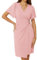 Robe de soirée élégante en Mousseline de Soie pour Mariage, Vintage, Coupe cintrée, Robe Crayon, Gris, Rose, XL