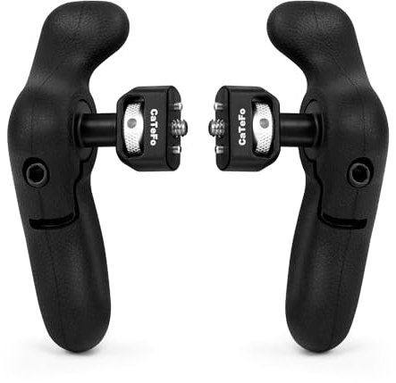 CaTeFo StarGrip - Un par de mini empuñaduras laterales con tornillo de 1/4 pulgadas y pasadores de localización para cámara réflex digital, jaula de smartphone, iPad, jaula de monitor con ajustable de