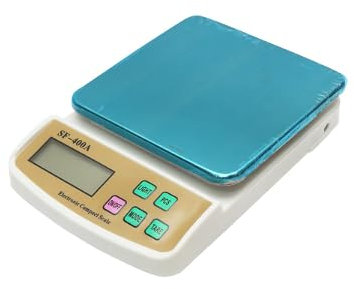 Bilancia da Cucina Digitale, 10 kg, Piattaforma in Vetro, Display LCD, Dimensioni 24 x 16,5 x 5,5 cm, Funzioni Tara, Spegnimento Automatico