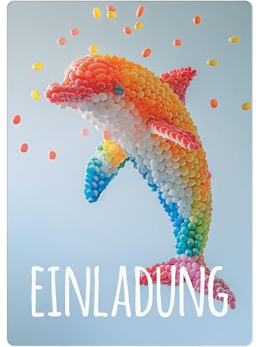 PACKLIST Einladungskarten Kindergeburtstag – 12x Einladungskarten Delfin für Ihre Feier – Die Perfekte Einladungskarte Für Eine Unvergessliche Feier Für Mädchen und Jungen!