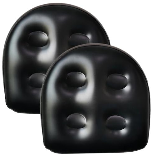 2 seggiolini gonfiabili per vasca idromassaggio, 47 x 37 x 14 cm, supporto per la schiena, per vasca idromassaggio, con ventosa, in PVC, colore nero
