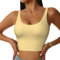 JTXSFYZPB Parfüm-Rosengelb – ärmelloses bauchfreies Tanktop für Damen, Sport, bauchfreies Oberteil, für Workout, Sport, Crop Top, BH mit abnehmbaren BH-Pads für Yoga, Fitnessstudio, Laufen und den