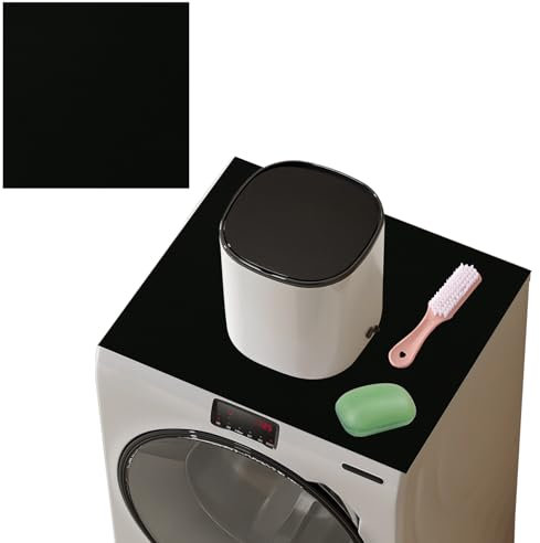 Tappetino per Lavatrice 60 x 60 cm Tappetino Lavatrice Antiscivolo Copertura Lavatrice Copri Asciugatrice da Interno per Lavatrici Asciugatrici Cucine Camper Bagni (Nero)