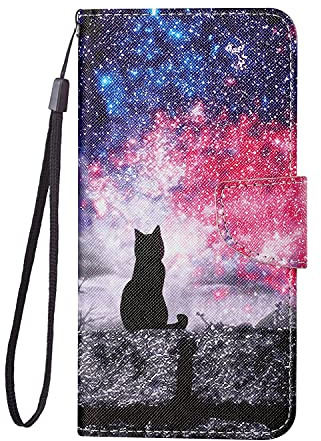 ChoosEU Case for iPhone 16 Wallet Case Flip PU Leather Case Cute Pattern Design for Girl Women Men Phone Case Silicone Shockproof Protective Case Cover for iPhone 16 - Cat Star