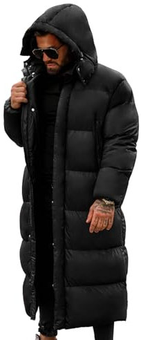 OZONEE Herren Winterjacke Jacke Parka Farbvarianten Warm Winterparka Funktionsparka Wintermantel Lange Kunstfell Gefüttert Outdoor Puffer Jacket Gepolstert 777/4699K SCHWARZ S