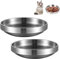 2 cuencos planos de acero inoxidable, comedero para gatos, acero inoxidable, cuencos para gatos, metal 304, comedero para gatos y agua para gatos, comedero para gatos a prueba de caídas, fácil de