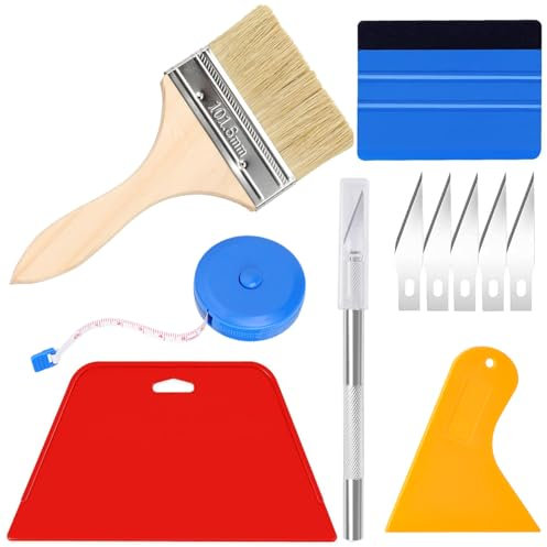 Kit di strumenti per carta da parati Strumenti per avvolgere il vinile Taglierina per carta da parati Professionale Strumento più liscio con strumento di rifilatura Spatola in feltro per carta da