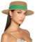 INOGIH Chapeau de soleil d'été en paille – Chapeau de plage Fedora Panama à large bord pour homme et femme, Vert, M