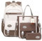 Tanou Schulrucksack Mädchen Rucksack für Teenager, Schultaschen-Set mit Studenten Umhängetasche und Federmäppchen, Kinder Schulranzen Casual Daypack School Bag for Girls, Braun