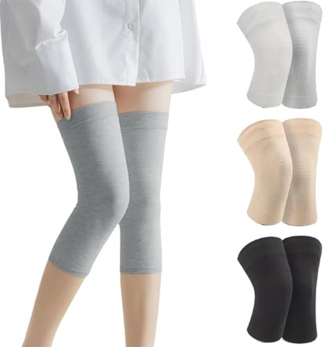 YCZARD Lot de 3 paires de genouillères de compression pour homme et femme, légères et fines pour soulager la douleur au genou, genouillère antidérapante pour danse, yoga, course à pied, cyclisme (27,9