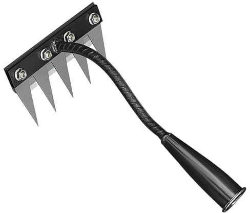 Rastrello In Ferro 2025, Rastrelli Per Diserbo In Ferro Resistenti, Strumento Per Estirpare Le Erbacce Da Giardinaggio, Strumenti Per Diserbare Il Giardino E Allentare Il Prato Del Cortile,5 teeth