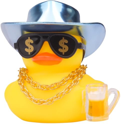 Mwmoeen Gummi Ente Auto Armaturenbrett Dekorationen Ente Auto Ornamente mit Cowboyhut Sonnenbrille Nette Prop für Auto Zubehör, Party Auto Dekoration und Heimdekoration Geburtstag Geschenk