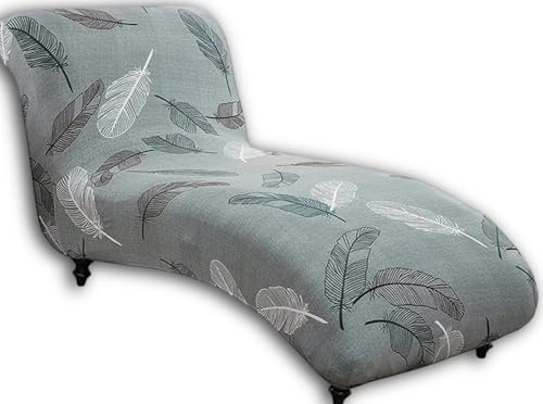YNJJKA Bezug für relaxliege Wohnzimmer chaiselongue husse liegesessel schonbezüge Abdeckung Stretch Sessel loungeliege schutzhülle ohne armlehnen sofabezug relaxsessel bezüge Druck Muster(Grau Grün)
