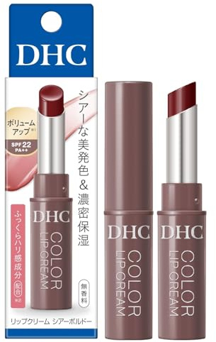 DHC Lip Cream Sheer Bordeaux 1.5g Tinted Moisturising Lip Balm Stick Natural Sheer Colour & Smooth Finish Daily Lip Care