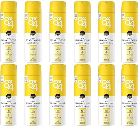 12x 8X4 Splashy Citrus Deospray Deodorant mit energetisch-frischem Zitrusduft mit zuverlässigem 48h Anti-Transpirant-Schutz für jeden Hauttyp,150ml (12er Pack)
