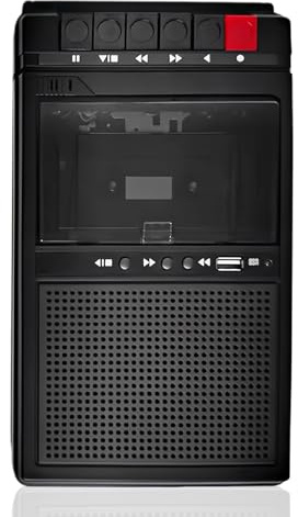 Kassettenspieler, Kassettendecks Bluetooth, Tragbarer Kassettenspieler Mit Aufnahme Auf, Kassette Zu MP3 Musik Über USB/SD/PC, Kassettenrekorder Mit Ausziehbarem Griff