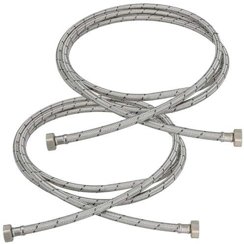 KOTARBAU® Flexschlauch 1/2“ x 1/2“, Wasserschlauch, Panzerschlauch 300 cm | 2er Set, Anschlussschlauch für Armatur, Schlauch Für Wasserhahn, Edelstahlummantelt, Silber