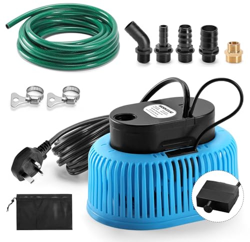 WORKEASE 850GPH Water Pump Automatic On Off, Automatic Submersible Pump with 5 Hose Adapters, 23FT Drain Hose, 25FT Power Cord, Sump Pump for Draining of Pool Covers, Ponds, Tubs