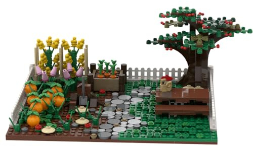 Farm Vegetable Garden Building Block Set, MOC Fruit Tree Pumpkin Crop Model