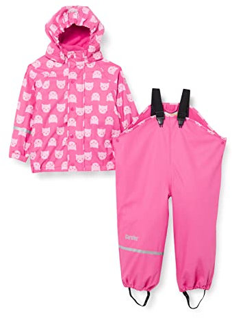 CareTec Unisex Kinder Rain Suit - Pu W. Fleece Regenmantel, Pink (546), 104 EU