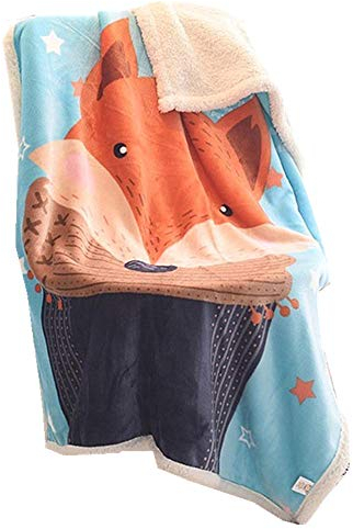 Doppelte Verdickung Babydecke/Kinderdecke, Sehr Weiche Decke für Babys Flanell Kuschlige Decke, Weiche für Babybett/Kinderwagen, Neugeborenes Geschenk, 100 x140 cm (Fuchs)