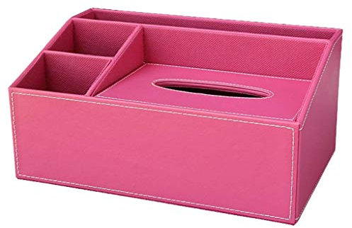 Backbayia Aufbewahrungsbox aus Leder, ideal für Büroartikel Rose Rouge Plaine