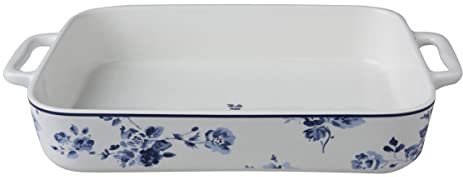 Laura Ashley Blueprint Collectables Plat à gratin en porcelaine 32 x 22,5 cm