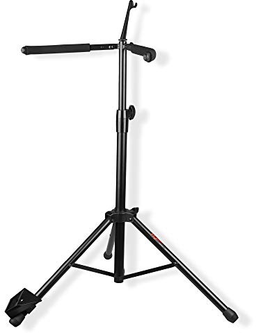 Mr.Power Adjustable Foldable Tripod Stand for Cello with Hook for Bow | for 1/2, 1/4, 4/4, 3/4, 1/8, 7/8 Full Size, Floor Steel Holder for Home School Studio Churches Display Travel Performance