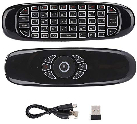 Wireless Air Fly Mouse with Remote Control, Lightweight 2-in-1 Keyboard and Mouse with Two Colorful LED Indicator Lights, Bluetooth Receiver, Three-Axis G-Sensor