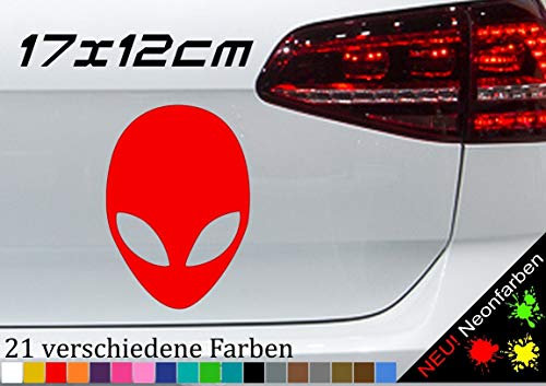 Alien Sticker Vinyl 17x12cm Aufkleber Kopf UFO Sci-Fi Marsmensch Area 51 JDM DUB in 21 Farben