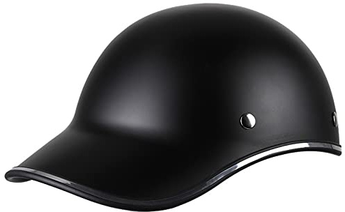 Halboffener Motorradhelm Halbschalen Motorrad Jet Helm Fashion Baseball Herren und Damen Half Face Moped Scooter Fahrradhelme ECE Approved (55-62cm),Dumb black