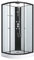 SANOTECHNIK Komplettduschkabine RELOAD Schwarz 90×90×215 cm – All‑in‑One Komplettdusche | 4 mm ESG-Sicherheitsglas, 4 Massagedüsen, Kopf- & Handbrause, Glasablage, PS16B
