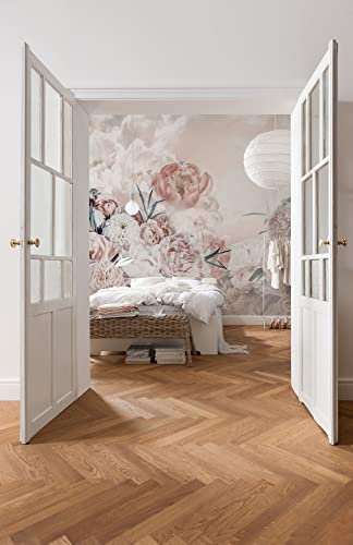 Komar Vlies Fototapete - Blossom Clouds - Größe: 250 x 250 cm (Breite x Höhe) - Rosen, Himmel, Tapete, Design, Wohnzimmer, Wanddekoration, Schlafzimmer, Blumen, floral - LJX5-007
